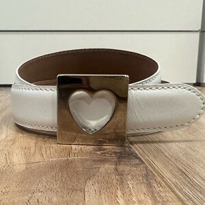 Moschino Cut Out Heart Leather Belt